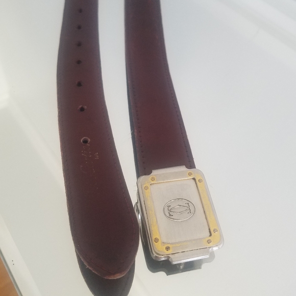 Vintage Cartier Belt Buckle With Its Original Cartier Mahogany Leather Strap - Picture 7 of 13